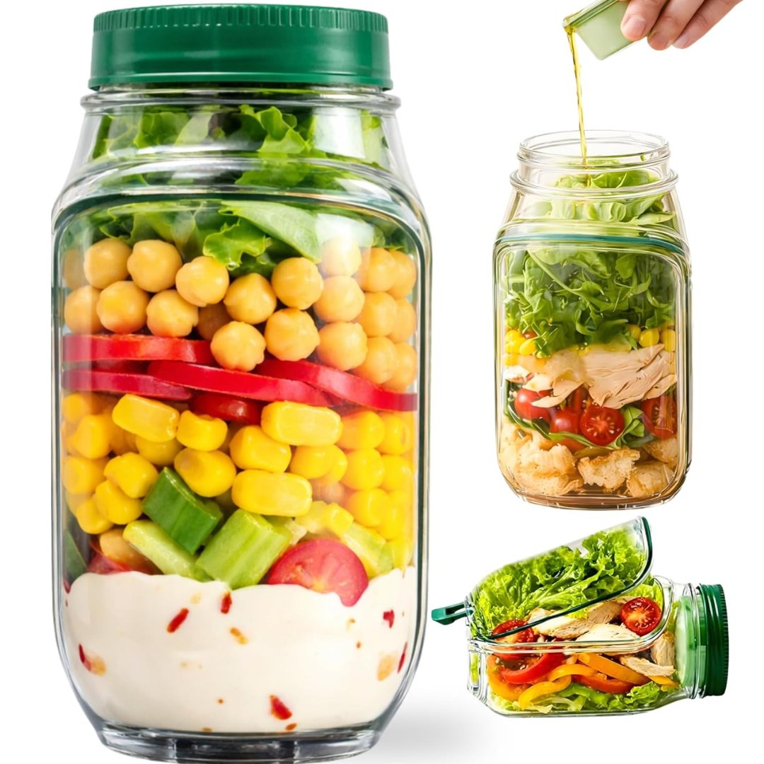 Contenedor de Ensalada perfecta para tus comidas fuera de casa